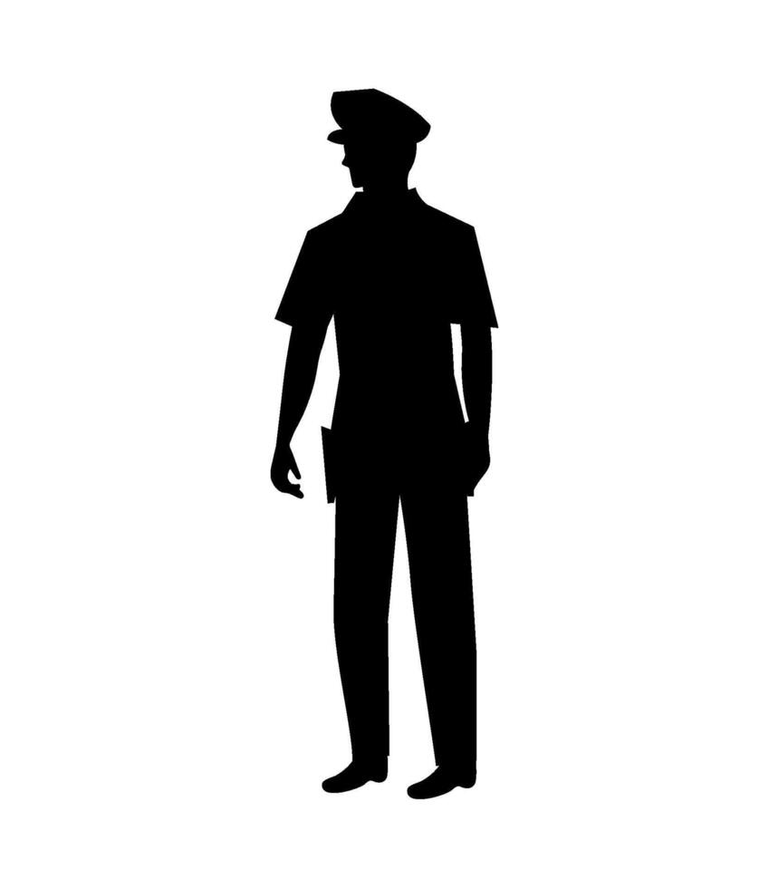 Silhouette of a police officer vector