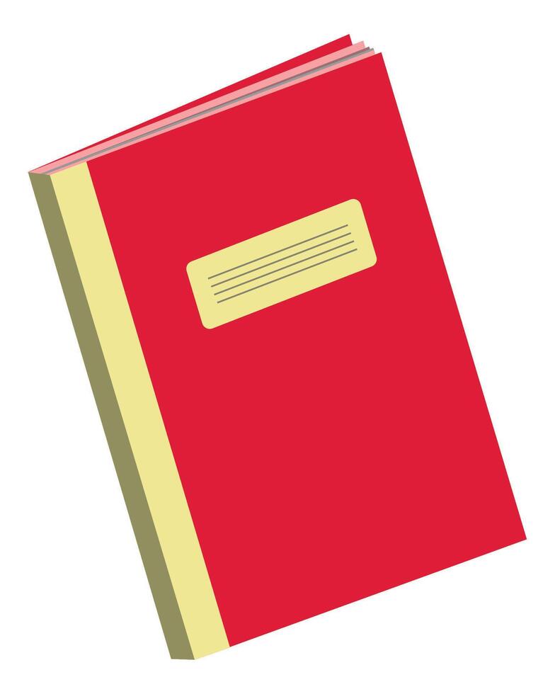 A red book with a yellow cover vector