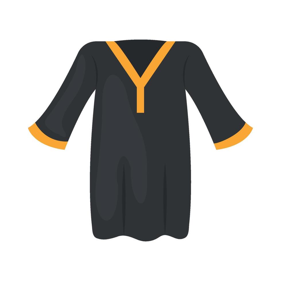 A black dress with yellow trim vector