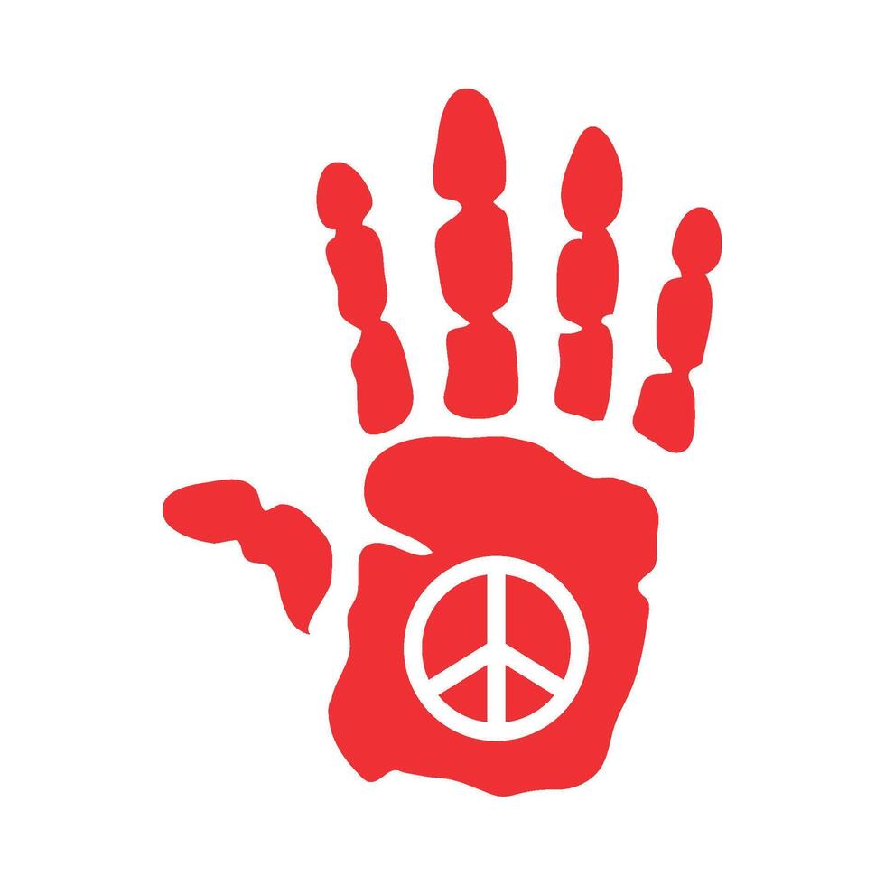 A hand with a peace symbol on it vector