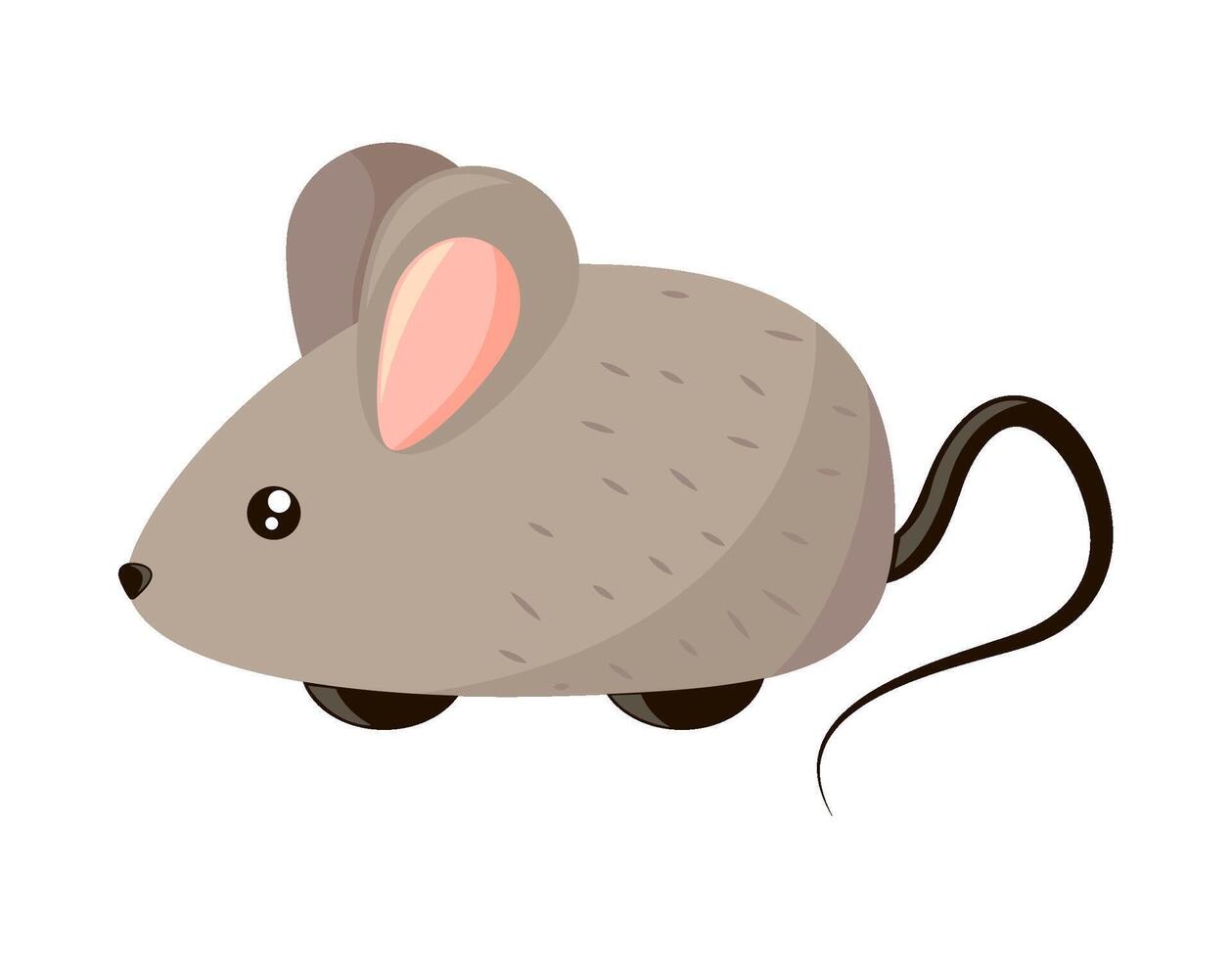 A cartoon mouse with long tail on a white background vector