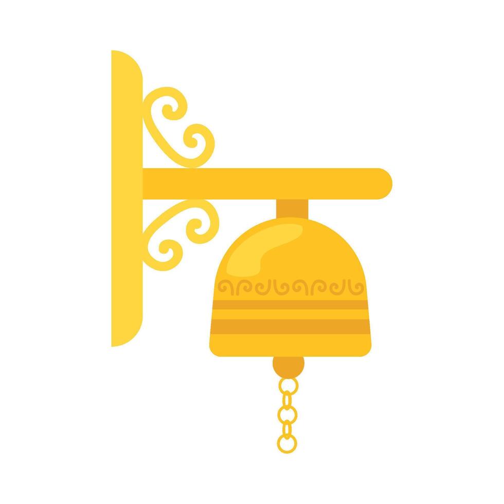 A yellow bell on a white background vector
