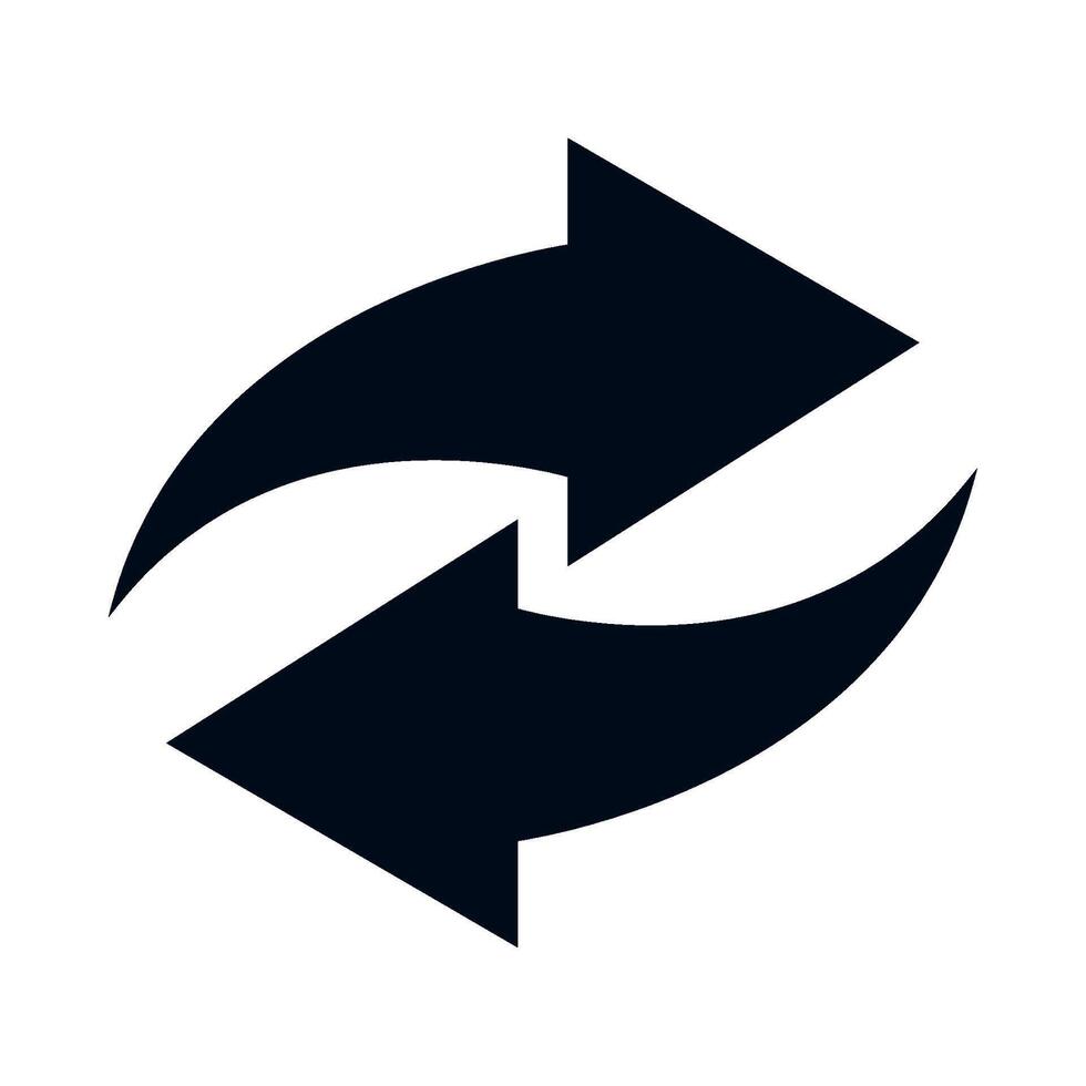 Two arrows pointing in opposite directions on a white background vector