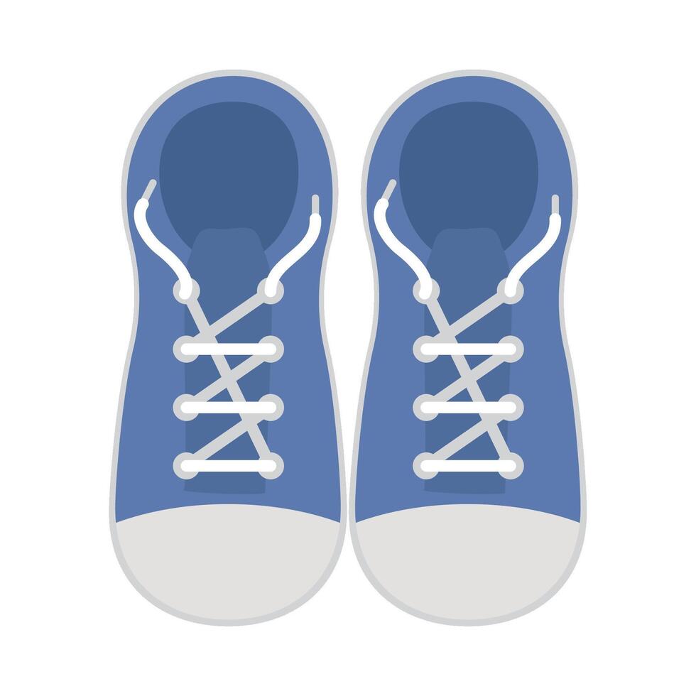 Blue baby shoes with laces on a white background vector