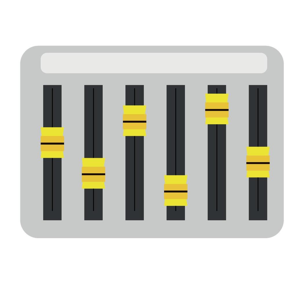 A sound mixer with yellow and black knobs vector