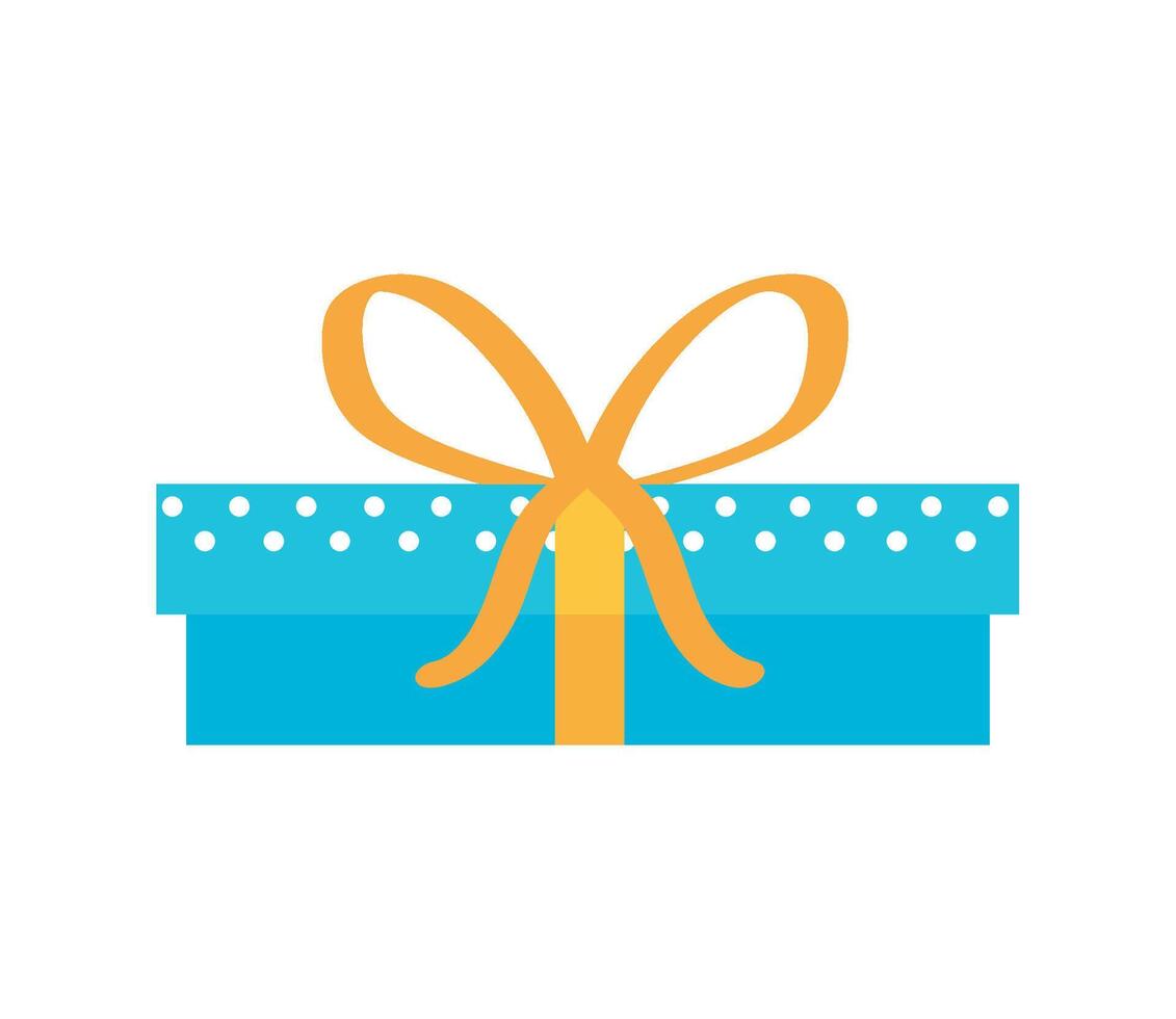 A blue gift box with a yellow ribbon vector