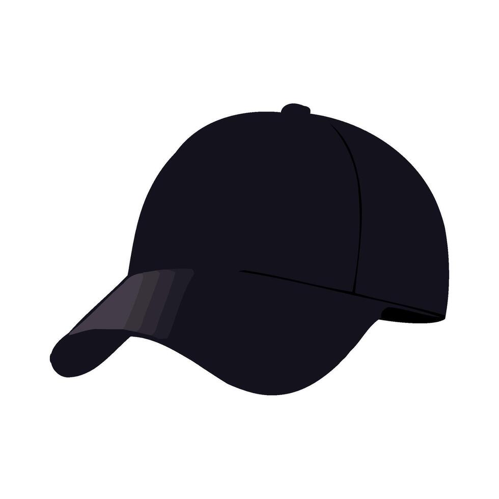 A black baseball cap on a white background vector