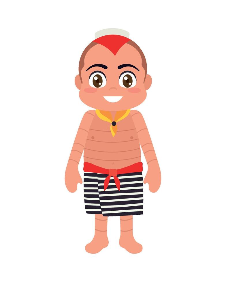 A cartoon indian man in a traditional costume vector