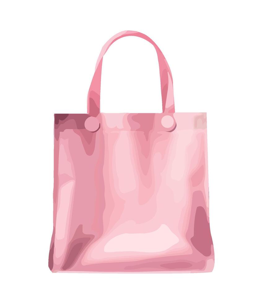 A pink shopping bag on a white background vector
