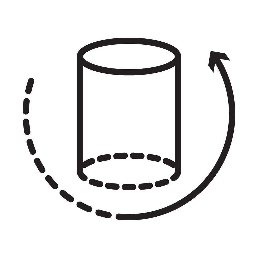 A black and white illustration of a container with a hole in it vector