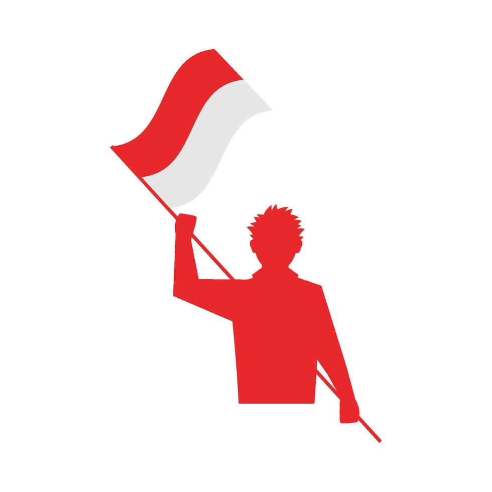 Indonesian flag illustration vector