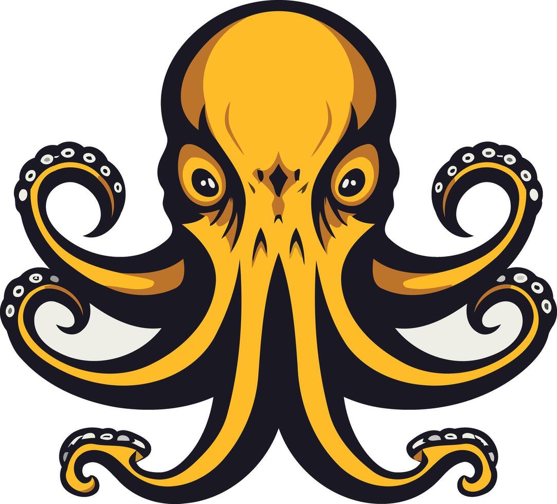 A bold and fierce octopus illustration perfect for branding, logos, or gaming graphics vector