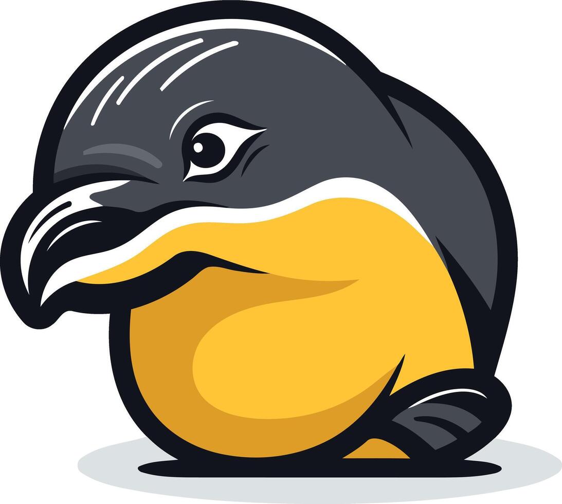 Cartoon Penguin with a Yellow Belly vector
