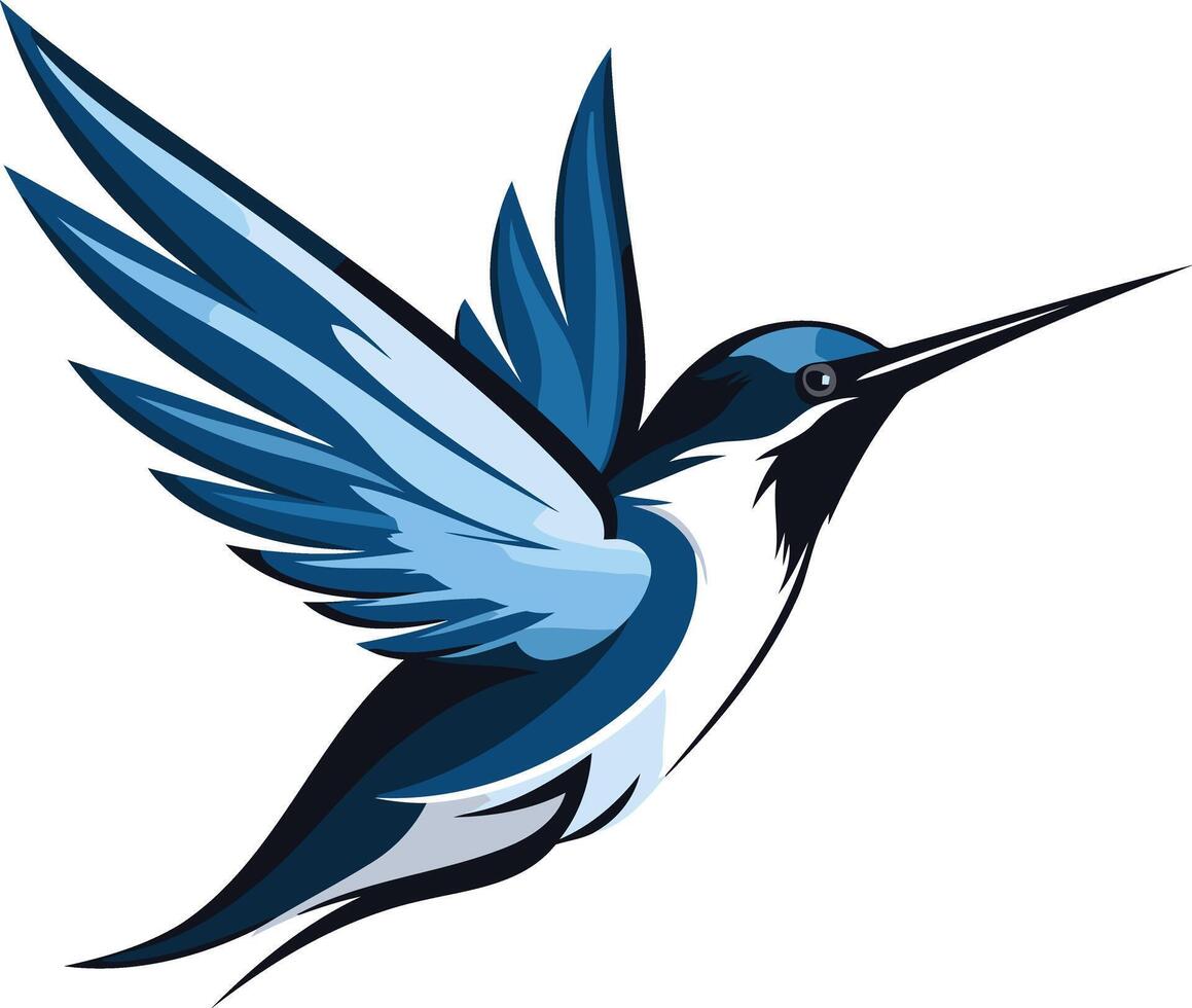 Blue Hummingbird in Flight vector