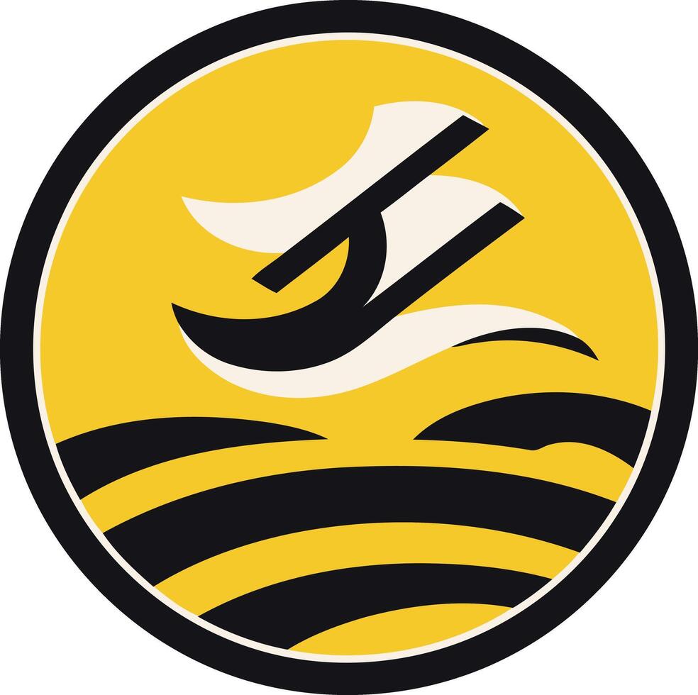 Abstract Design of a Boat on Water vector