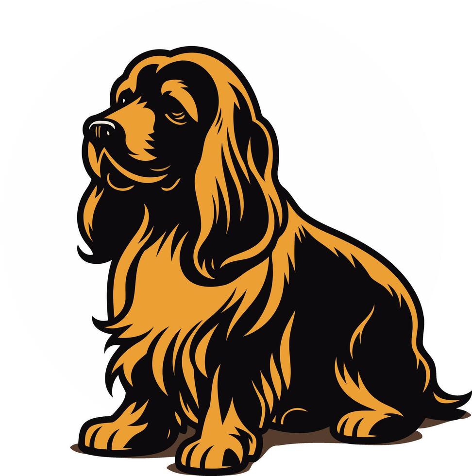 Cute Cavalier King Charles Spaniel Dog Illustration vector