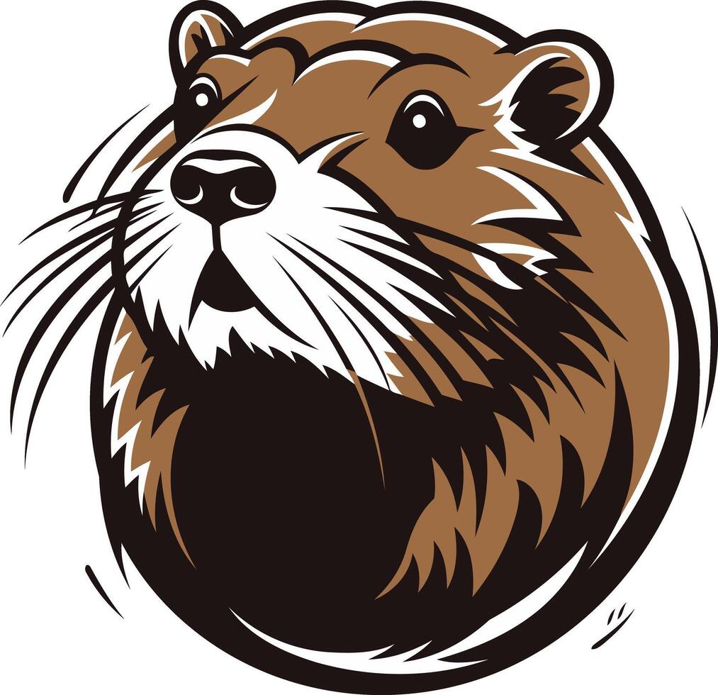 Cartoon Illustration of a Brown Otter vector
