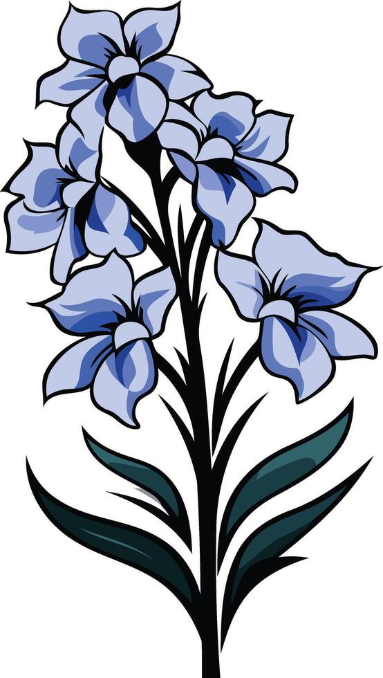 Blue Flower Bouquet Illustration vector