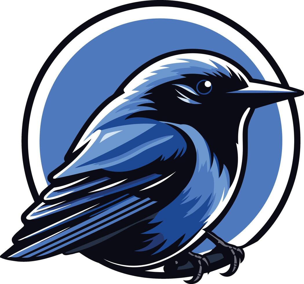 Blue Bird in Circle Logo Design vector