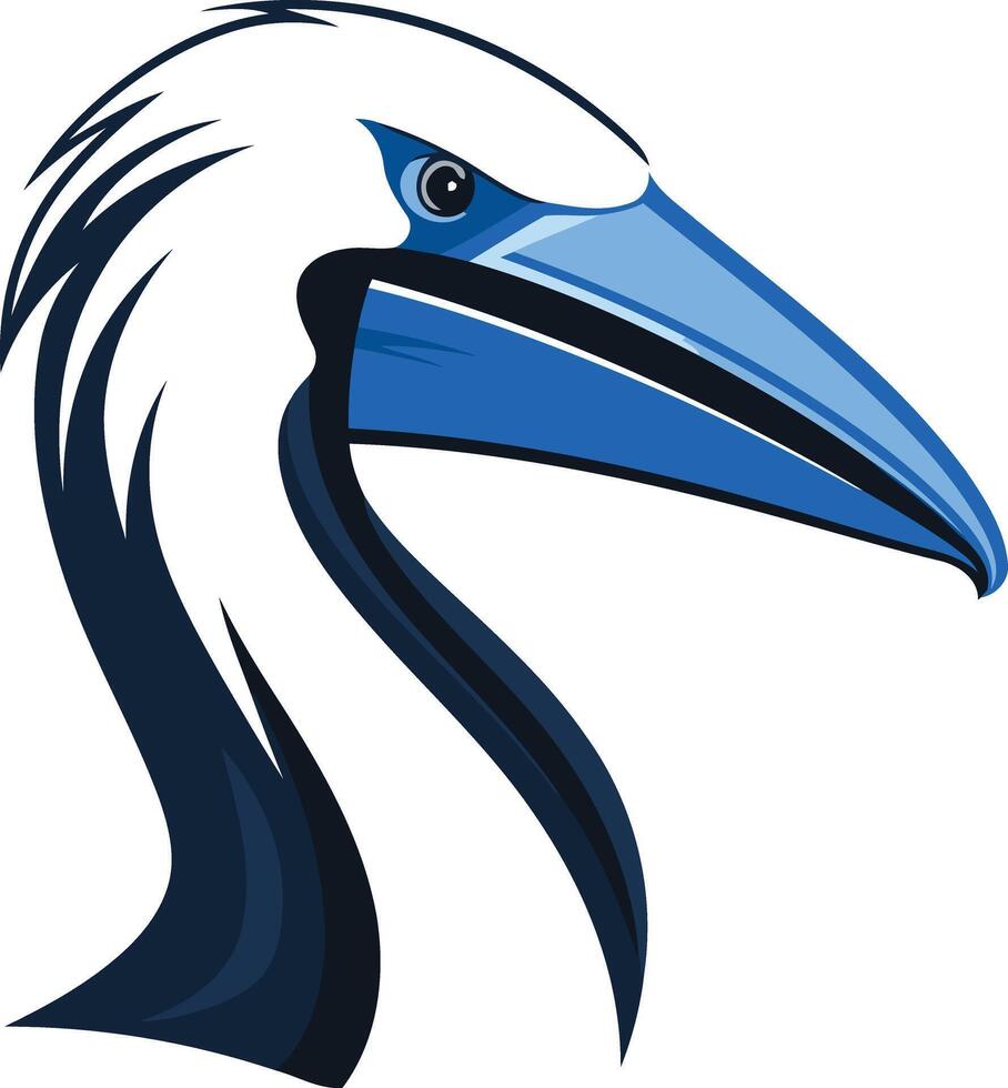 Bold and striking illustration of a blue-footed booby bird head, perfect for branding, logos, or nature-themed designs vector