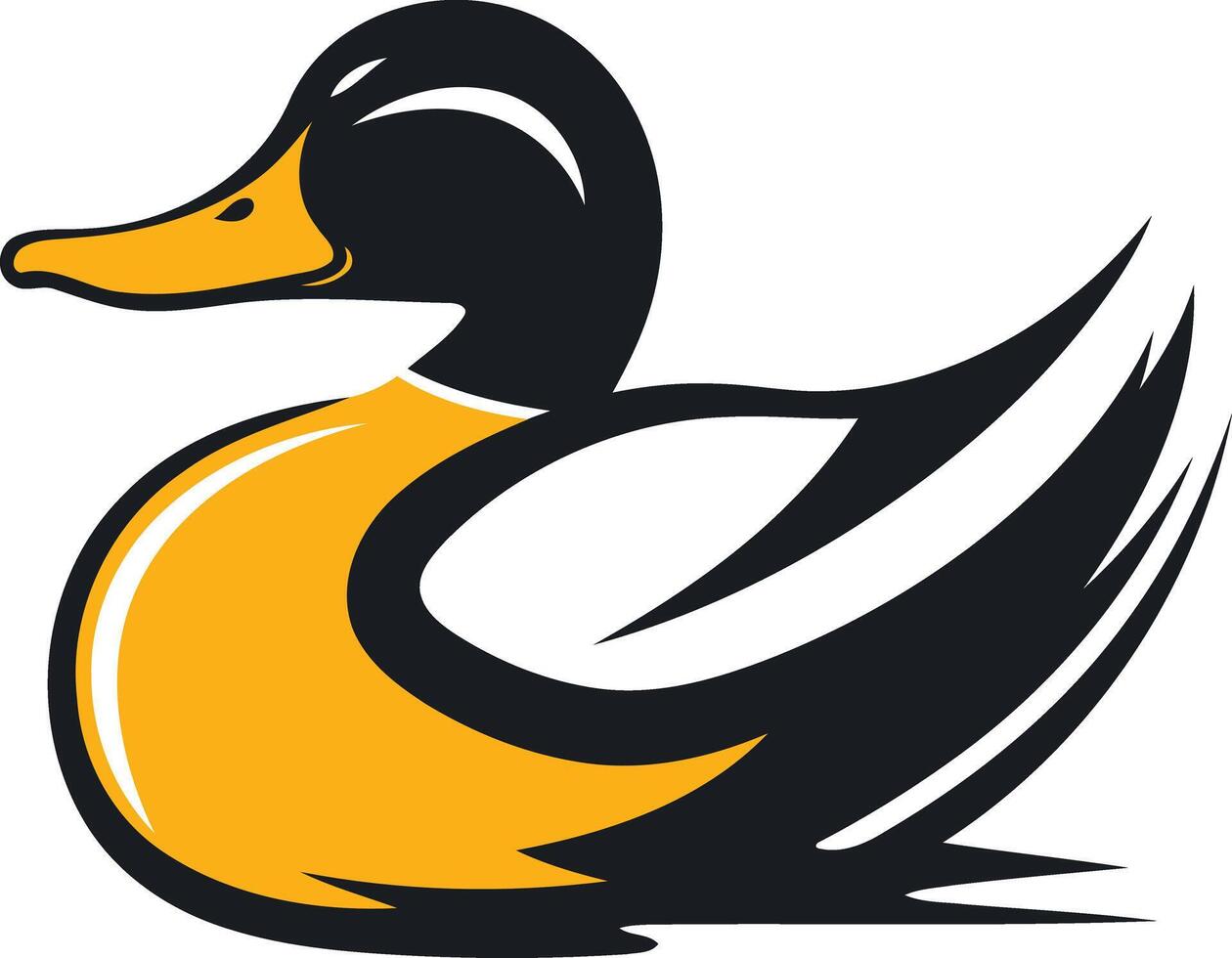 A stylized illustration of a duck with a dynamic design, perfect for branding or mascot use vector