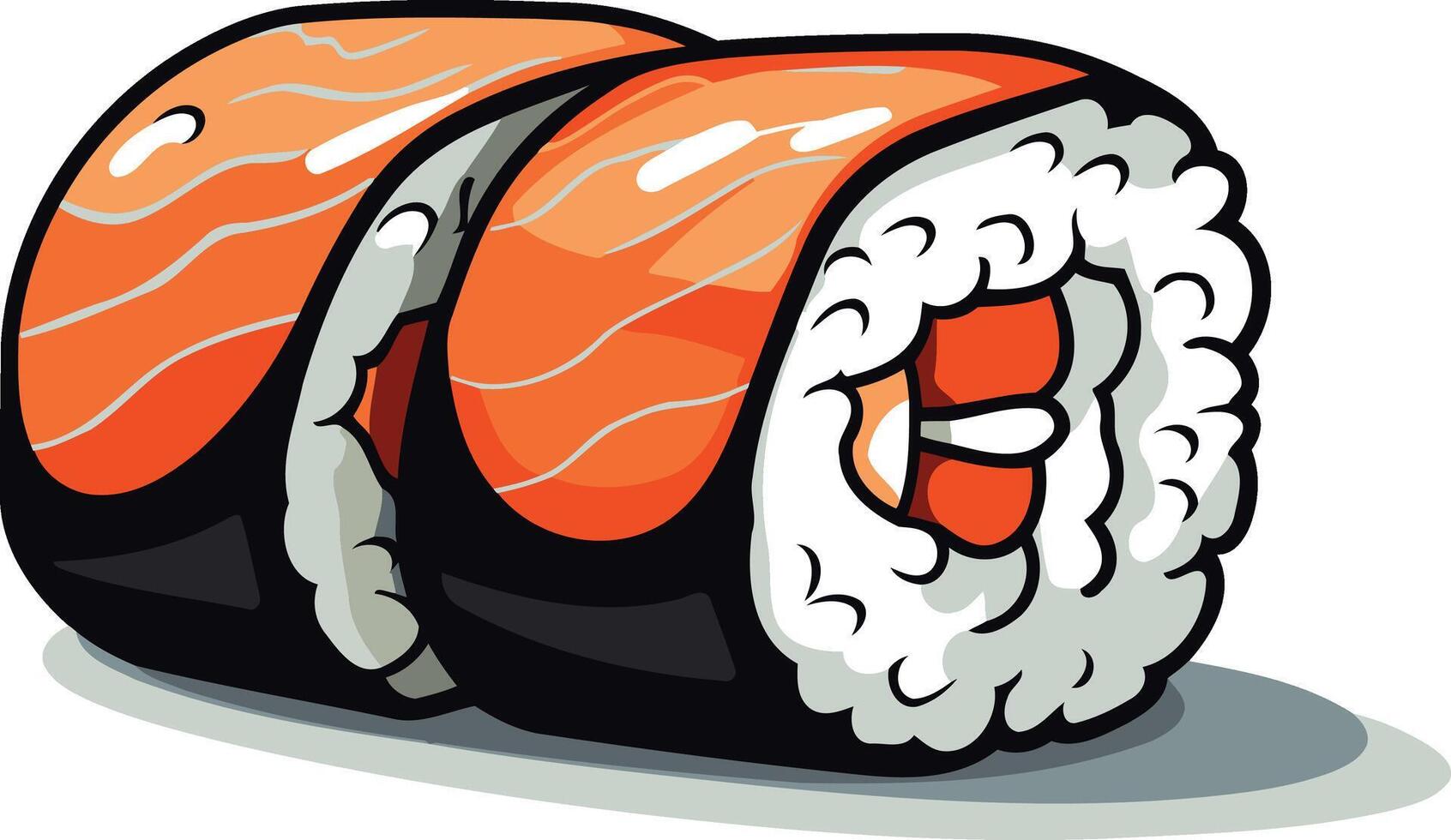 Delicious Salmon Sushi Roll vector