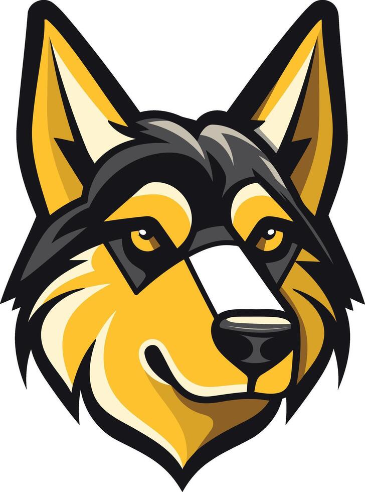 Wolf Mascot with Yellow and Black Fur vector