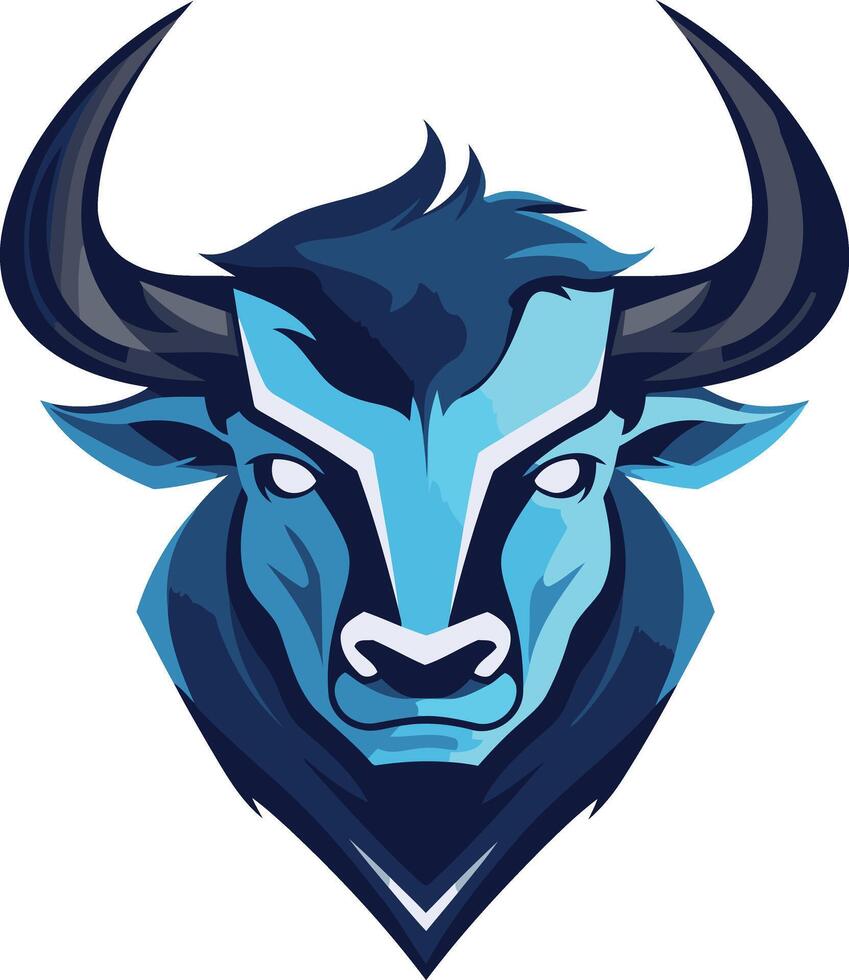 Blue Bull Mascot Logo Illustration vector