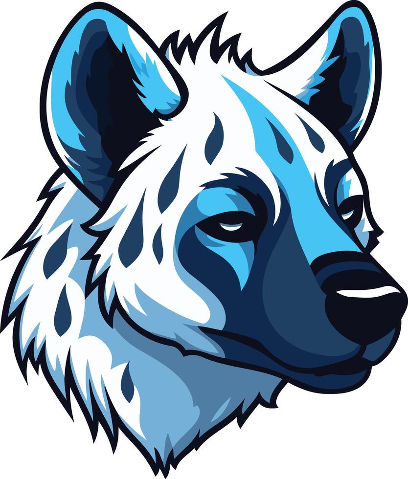 Cool and stylized illustration of a hyena head, perfect for t shirts, logos, and branding vector