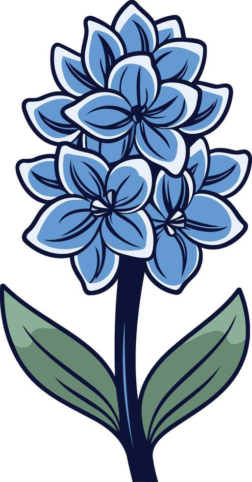 A simple and elegant illustration of a blue hyacinth flower, perfect for adding a touch of nature to your design projects vector