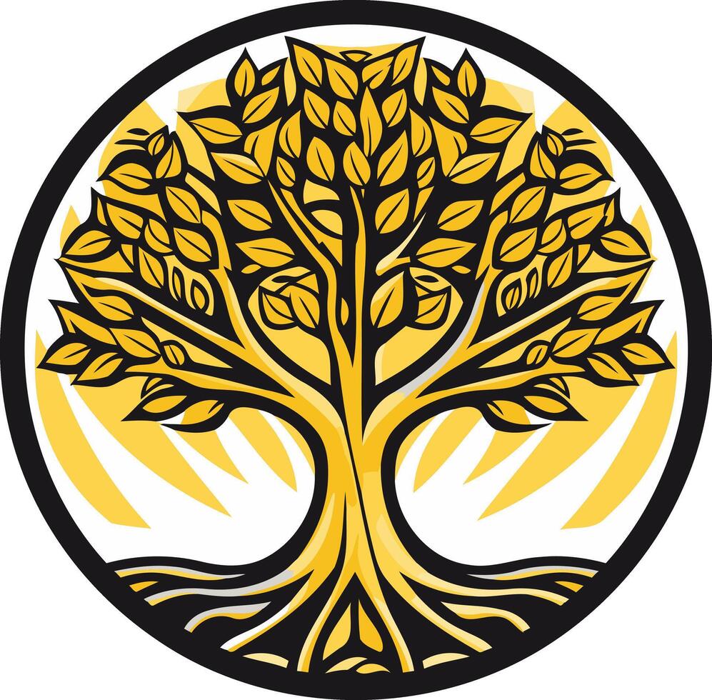 A strong and stylized tree logo, perfect for businesses focused on growth, sustainability, or nature vector