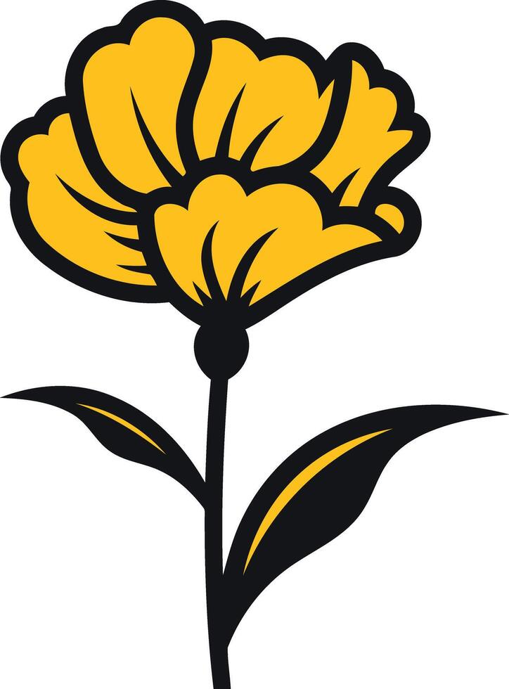A simple yet elegant illustration of a yellow flower, perfect for adding a touch of nature to your designs vector