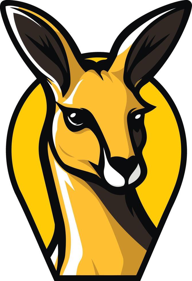 A bold and stylish kangaroo mascot logo design, perfect for a sports team, business, or brand associated with australia vector