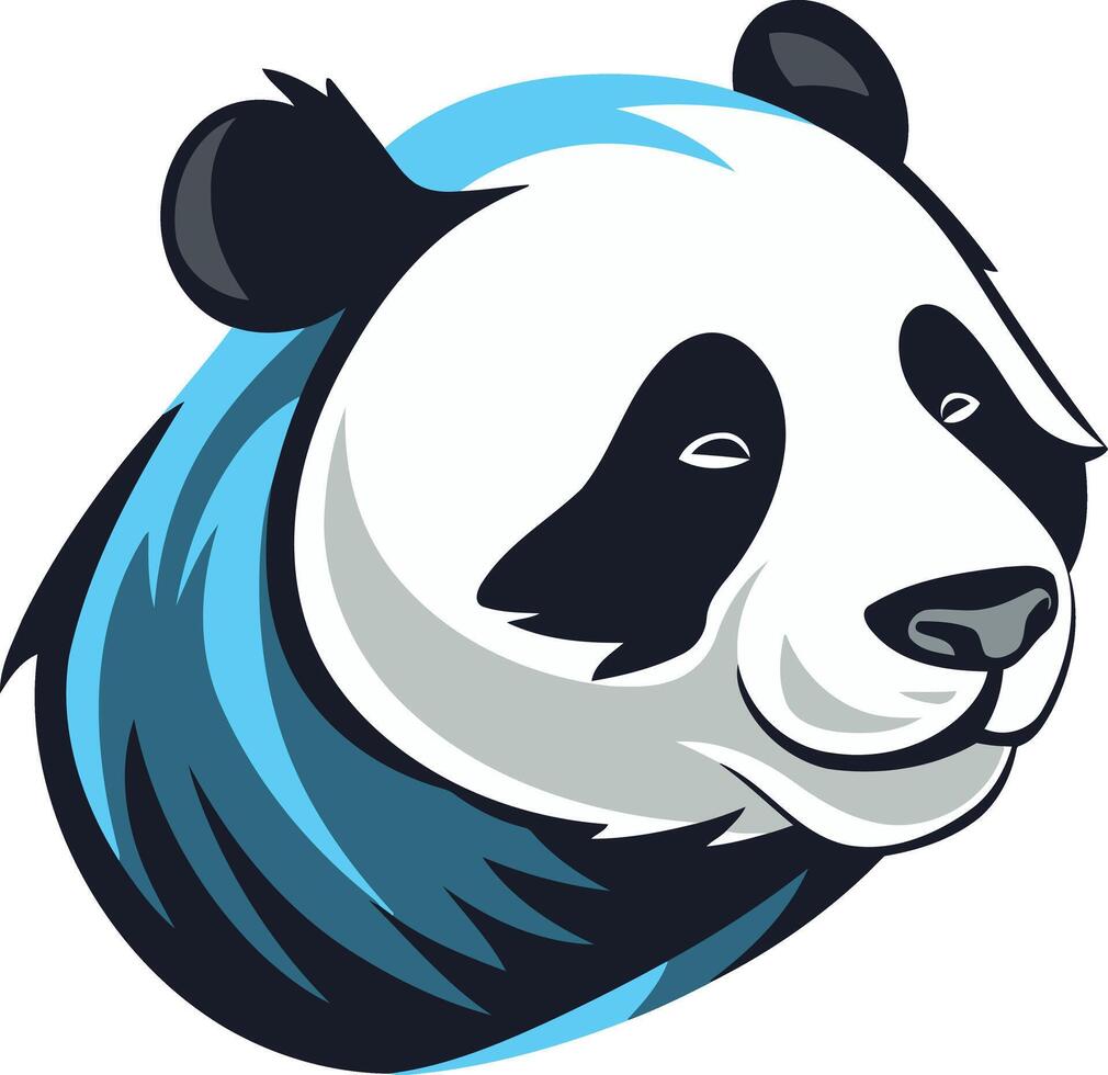A bold and stylized illustration of a panda bear's head, perfect for branding, logo design, or mascot imagery vector