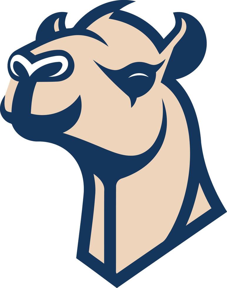 A bold and stylish camel head logo, perfect for businesses seeking a unique and memorable brand identity vector