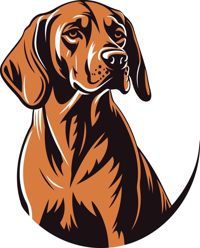 A bold and graphic illustration of a german shorthaired pointer dog, perfect for pet related designs, logos, and branding vector