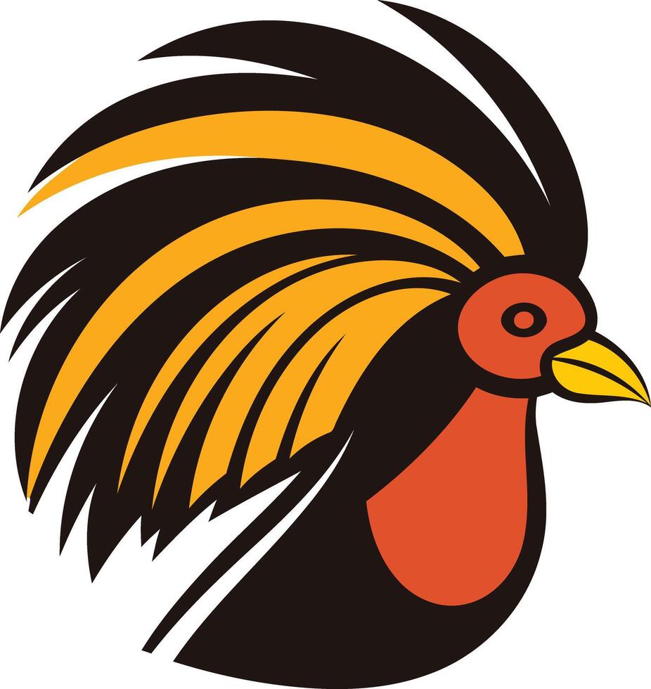 A bold and colorful illustration of a bird with a distinctive crest, perfect for creating eye catching designs for animal themed projects, logos, and branding vector