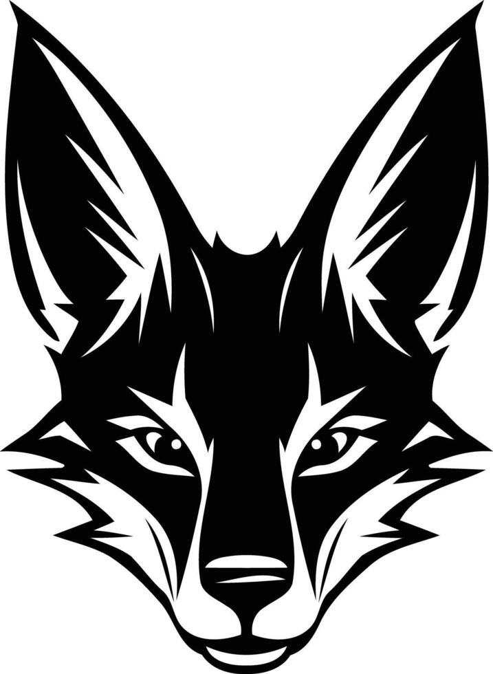 Black and white fox head illustration, perfect for mascot or logo design vector