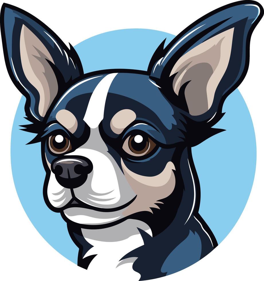 Cute cartoon chihuahua with big ears and expressive eyes vector