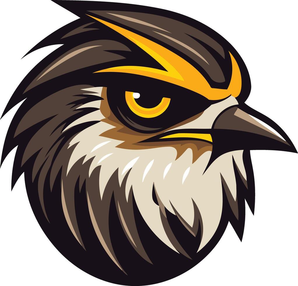 Close-up of an Angry Hawk Head vector