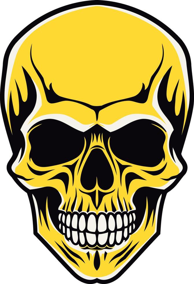 Yellow Skull with Black Details vector