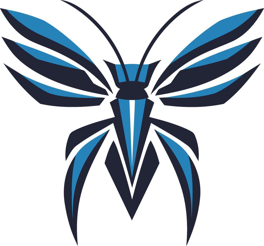 A stylized blue and black butterfly logo, perfect for a tech company, design studio, or any brand looking for a unique, modern feel vector