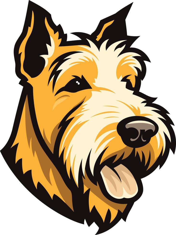 A friendly and playful illustration of a wirehaired fox terrier, perfect for pet-related businesses, dog training, or pet products vector