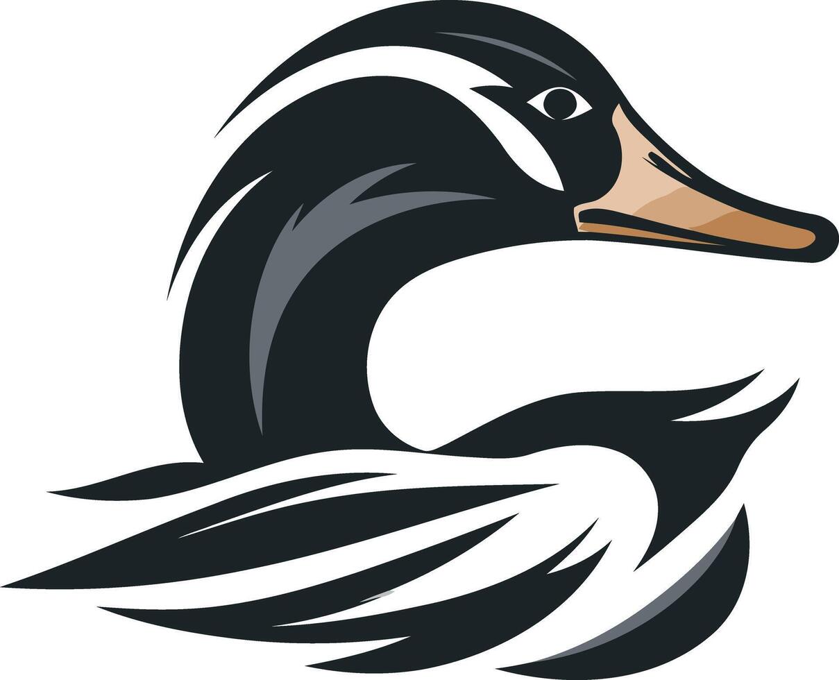 A stylized illustration of a duck's head and neck, perfect for a logo or mascot vector