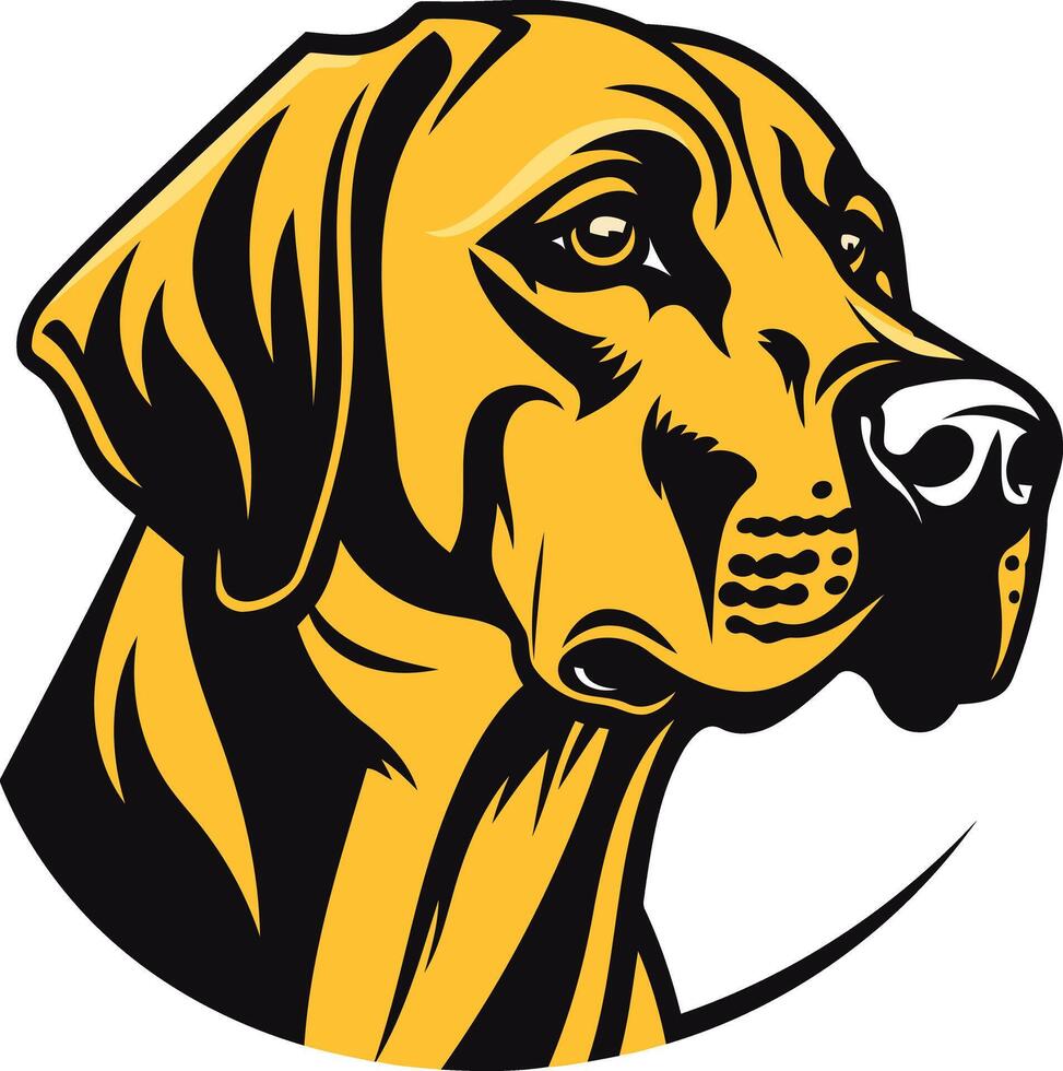Yellow Dog with Black Details vector
