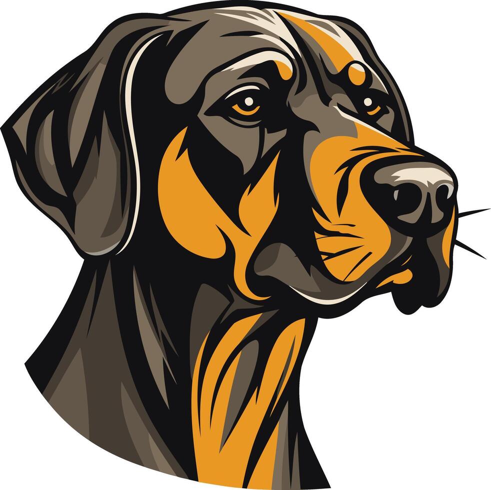 Portrait of a Brown and Orange Dog vector