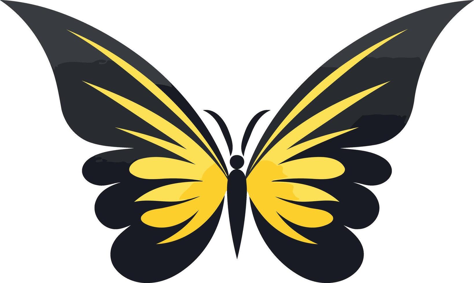 Black and Yellow Butterfly vector