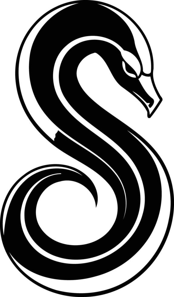 Abstract s-shaped design, resembling a stylized snake or dragon vector