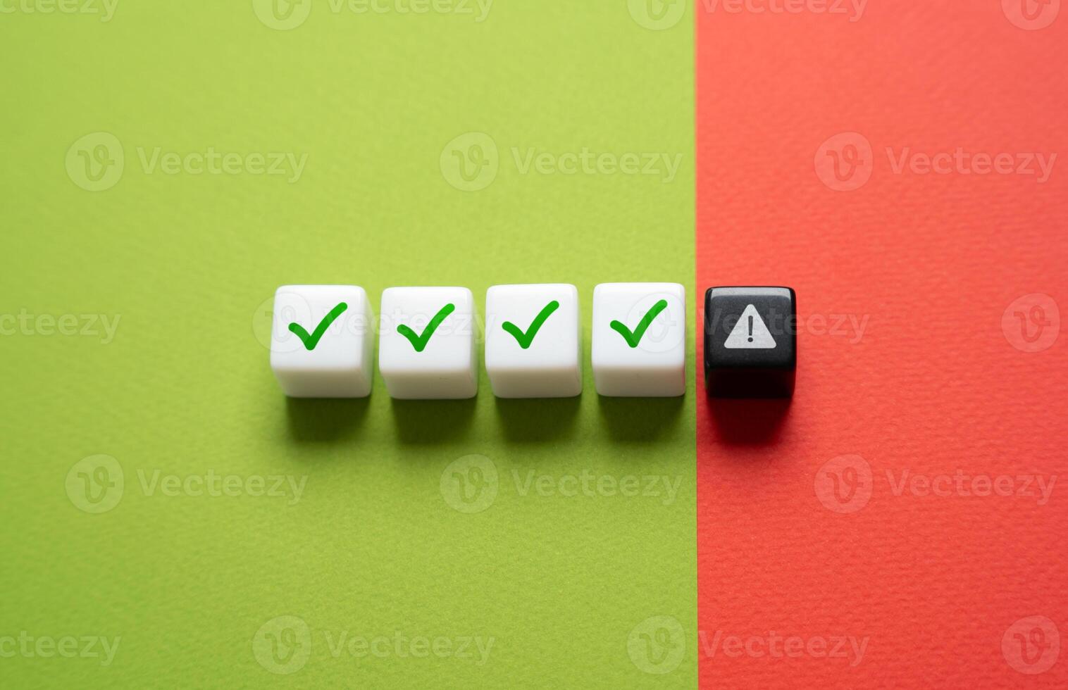 The check found an error. Verification failed on one item. Fulfill all conditions. Fact check. photo