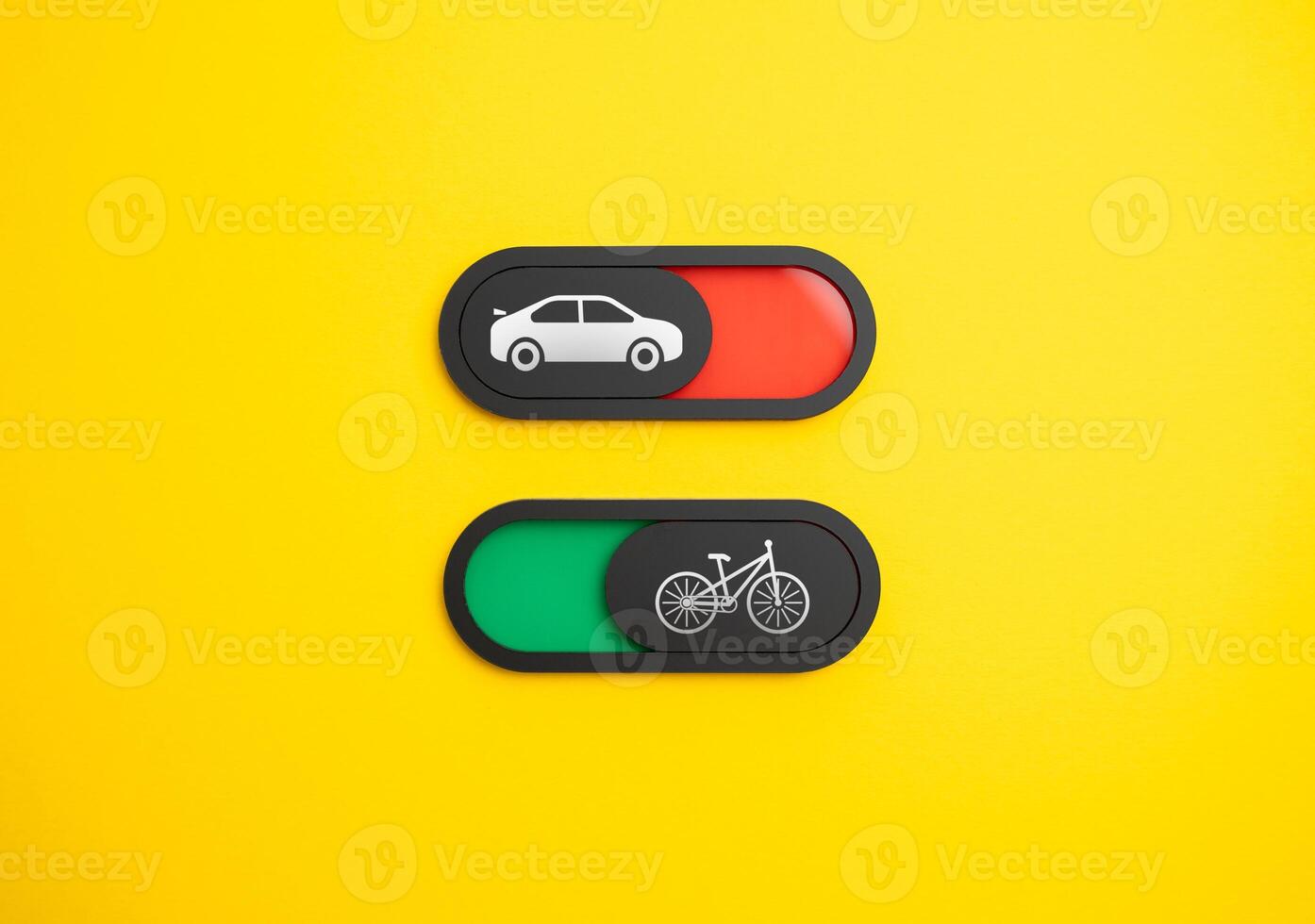Switch from car to bicycle. Social advertising. Promotion of environmentally friendly types of transport. Public transport and infrastructure for human-powered vehicles. Reduce traffic jams. photo